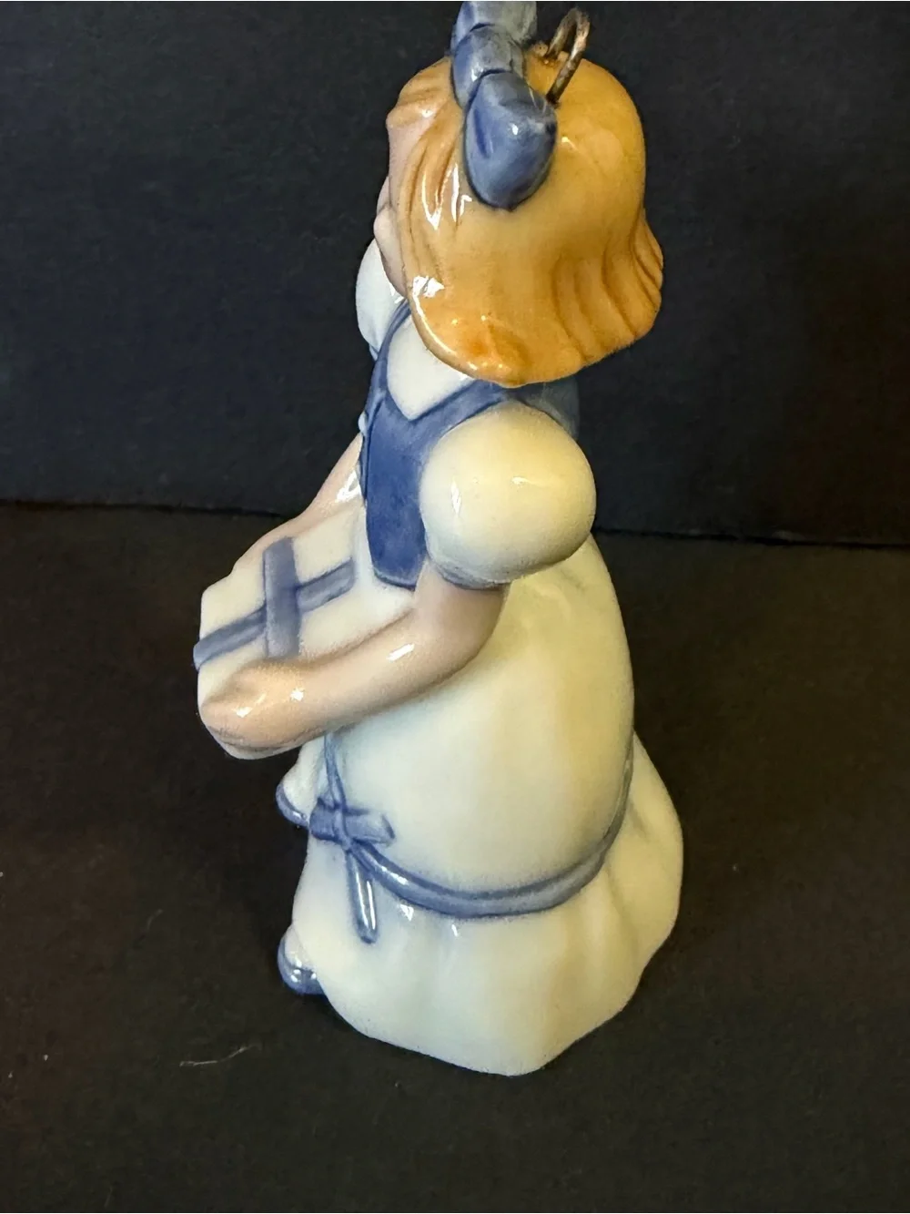 Royal Copenhagen Lisa Porcelain Christmas Ornament #738 2000 Girl Blue White